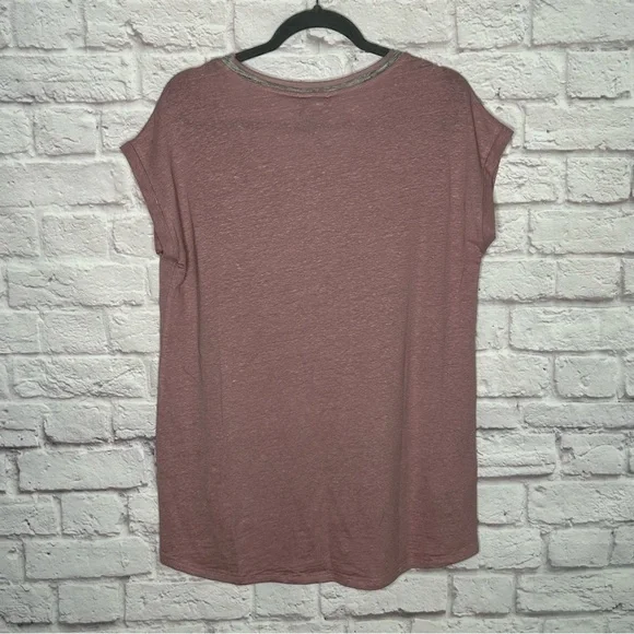 NWT Lysse Classic Scoop-Neck Linen Jersey Tee - Picture 5 of 14